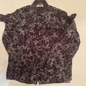 MSGM Kids star-print ruffled-detail blouse size 10  girls